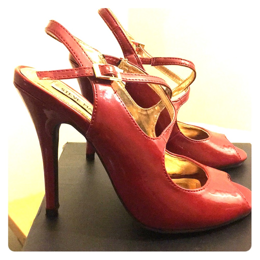 Steve Madden- size 6, red patent heels